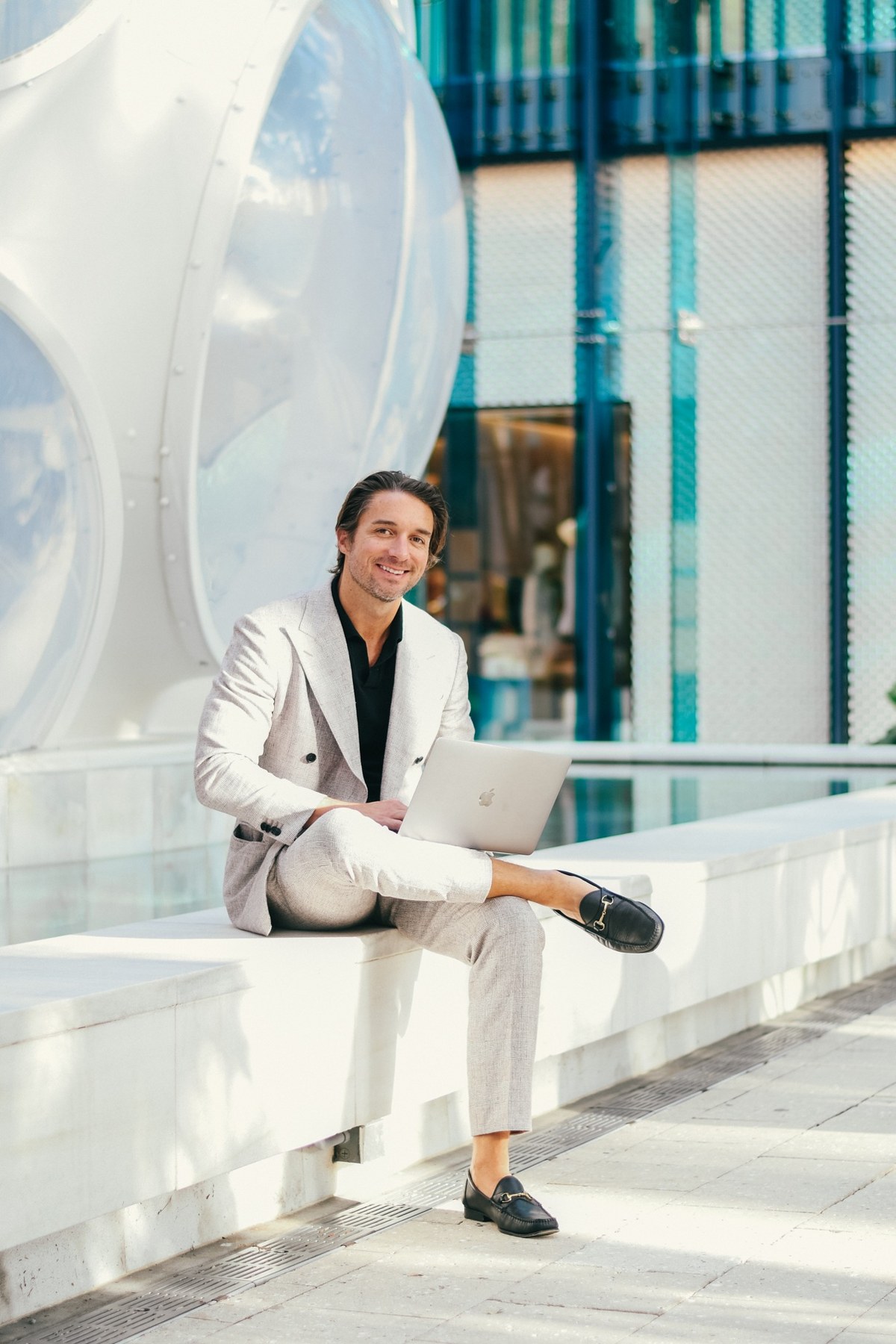 James Leff working outdoors